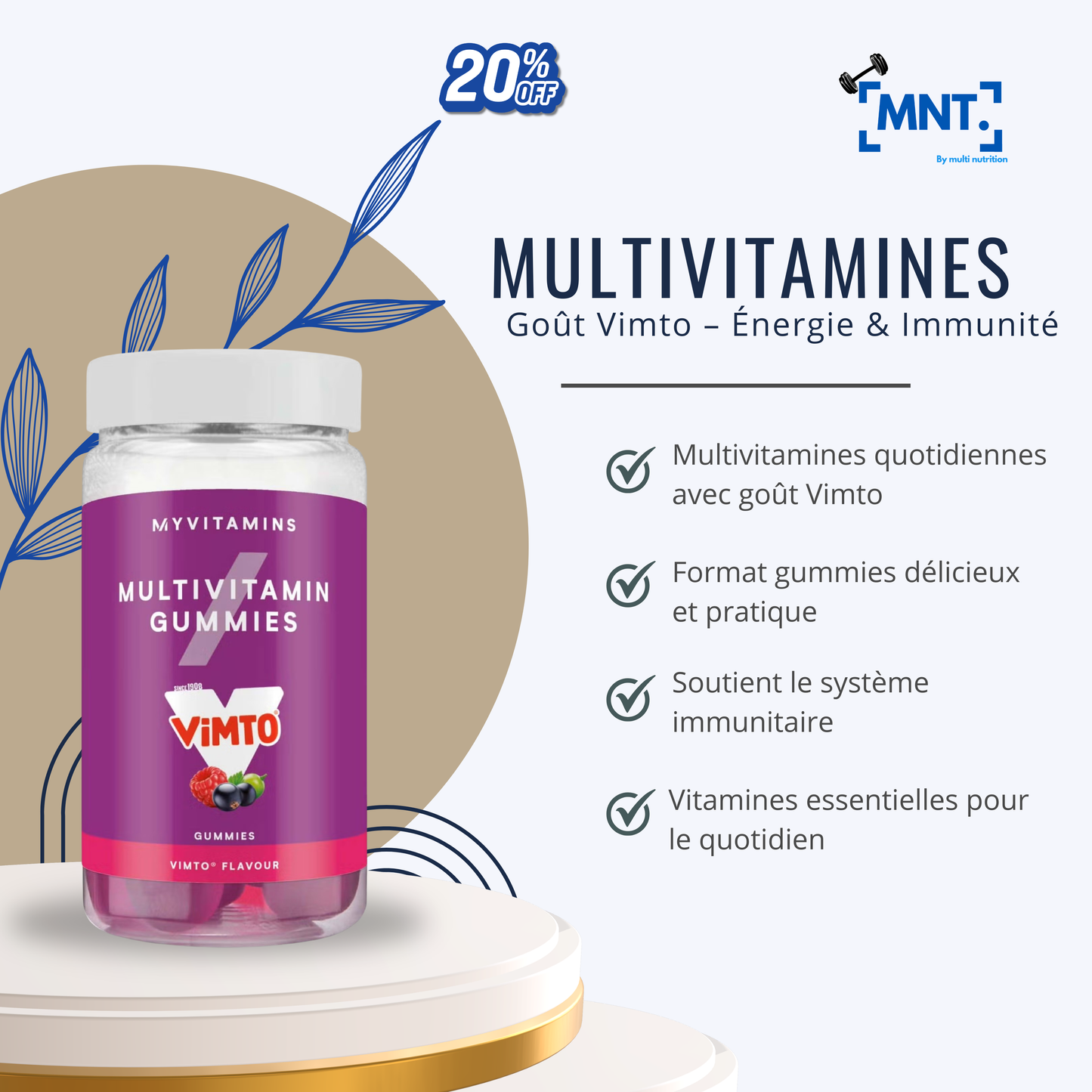 Multivitamines Myvitamins (Goût Vimto)